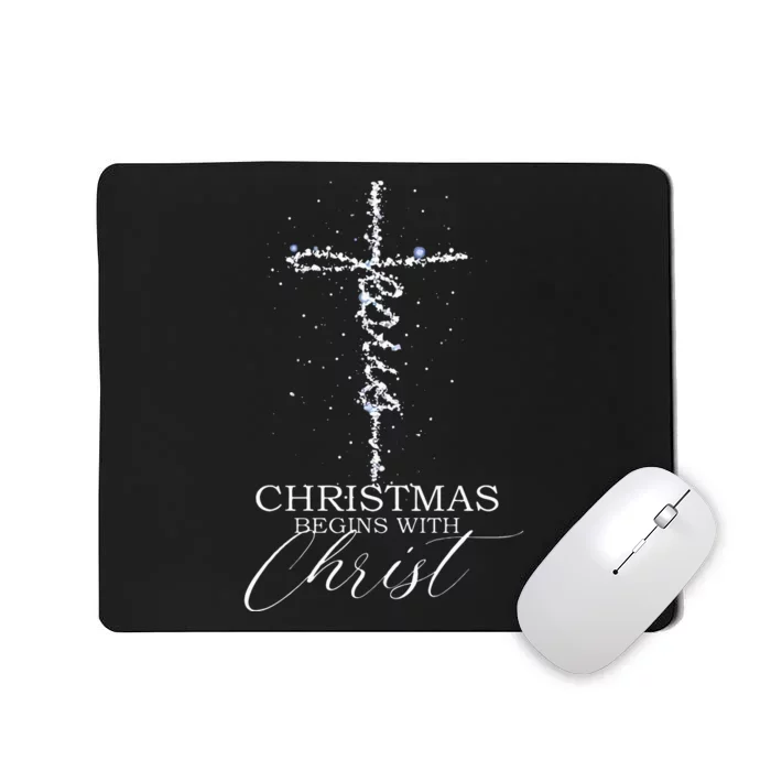 Christmas begins with Christ Jesus Faithful Christian Light Mousepad