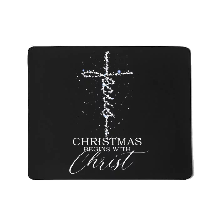 Christmas begins with Christ Jesus Faithful Christian Light Mousepad