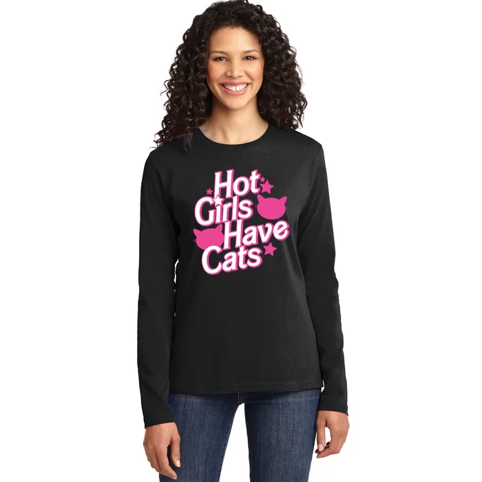 Cats Being Weird Little Guys Hot Girls Have Cats Ladies Long Sleeve Shirt