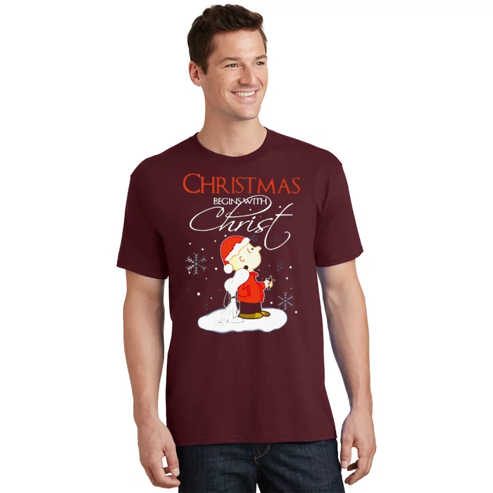 Christmas Begins With Christ Xmas Gift Holiday Costume T-Shirt