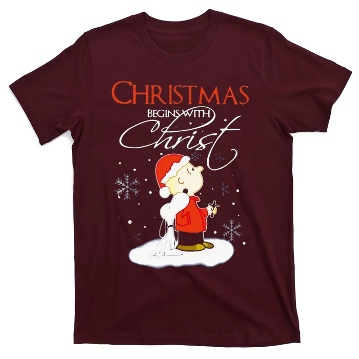 Christmas Begins With Christ Xmas Gift Holiday Costume T-Shirt