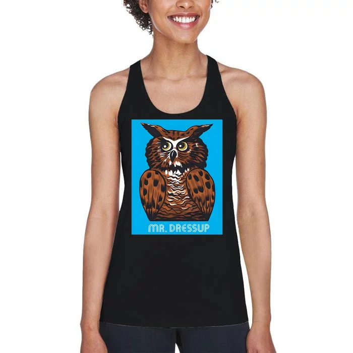 Craig Baird Wearing Mr Dressup Owl Women's Racerback Tank