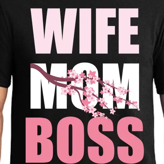 Cherry Blossom Wife Mother Boss Sakura Mothers Day Funny Mom Gift Pajama Set