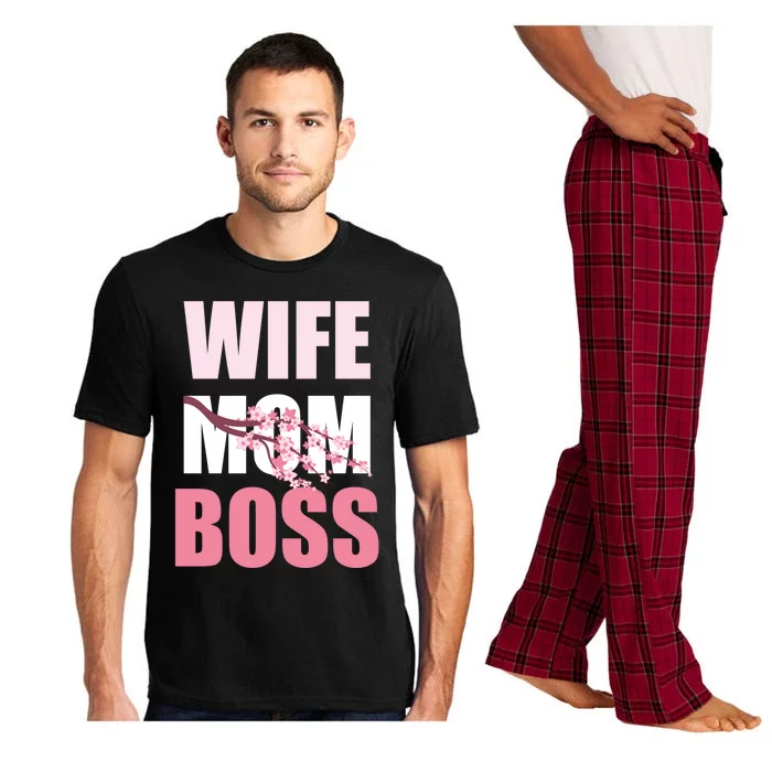 Cherry Blossom Wife Mother Boss Sakura Mothers Day Funny Mom Gift Pajama Set