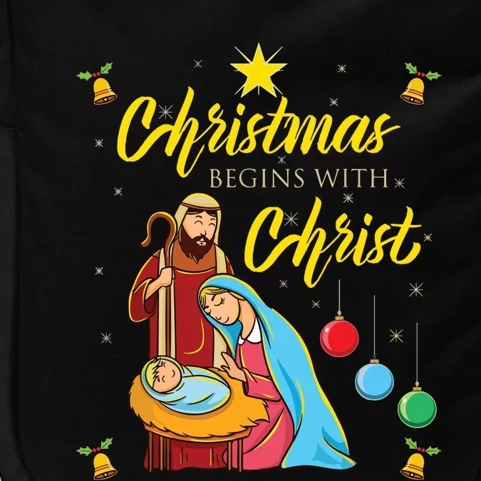 Christmas Begins With Christ Jesus Christmas Impact Tech Backpack