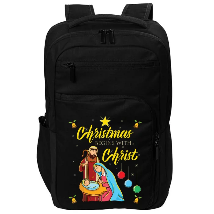 Christmas Begins With Christ Jesus Christmas Impact Tech Backpack