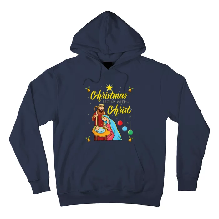 Christmas Begins With Christ Jesus Christmas Hoodie