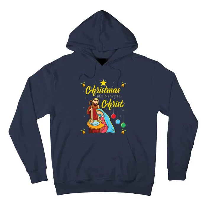 Christmas Begins With Christ Jesus Christmas Tall Hoodie