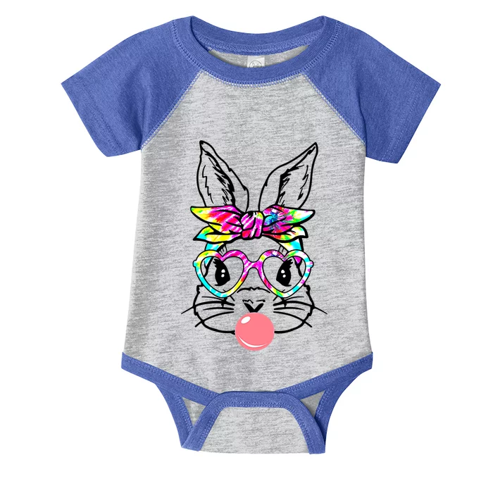 Cute Bunny With Bandana Heart Glasses Bubblegum Easter Day Gift Infant Baby Jersey Bodysuit