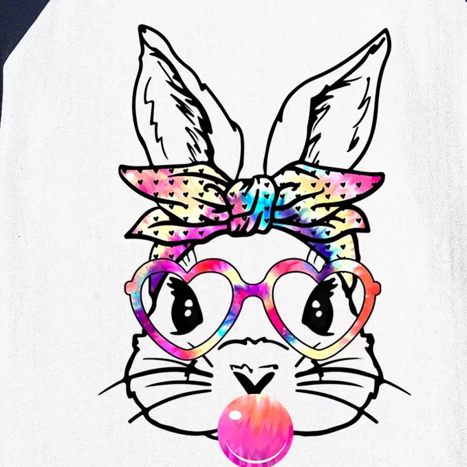 Cute Bunny With Bandana Heart Glasses Bubblegum Easter Day Cool Gift Baseball Sleeve Shirt