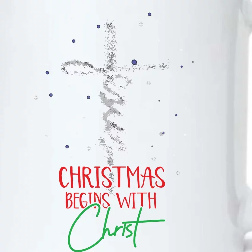 Christmas Begins With Christ Snowman Christian Religious Black Color Changing Mug