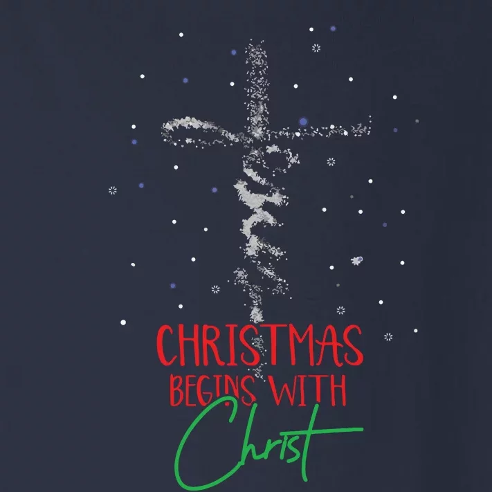 Christmas Begins With Christ Snowman Christian Religious Toddler Long Sleeve Shirt