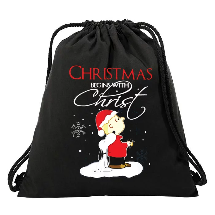 Christmas Begins With Christ Xmas Gift Holiday Costume Drawstring Bag