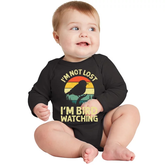 Cool Bird Watching Design Bird Watcher Birder Baby Long Sleeve Bodysuit