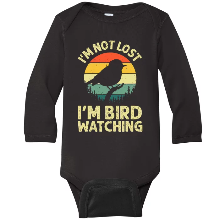 Cool Bird Watching Design Bird Watcher Birder Baby Long Sleeve Bodysuit