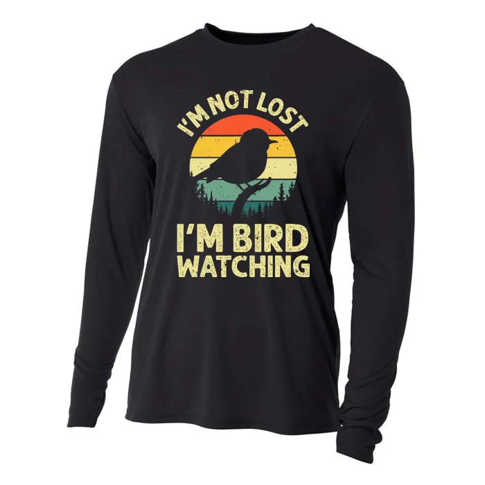 Cool Bird Watching Design Bird Watcher Birder Cooling Performance Long Sleeve Crew