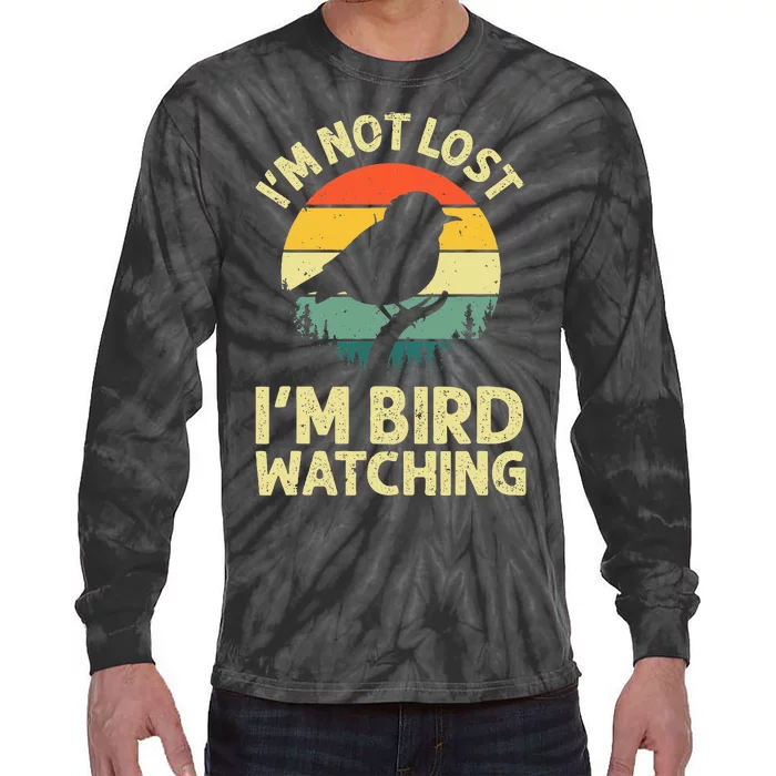 Cool Bird Watching Design Bird Watcher Birder Tie-Dye Long Sleeve Shirt