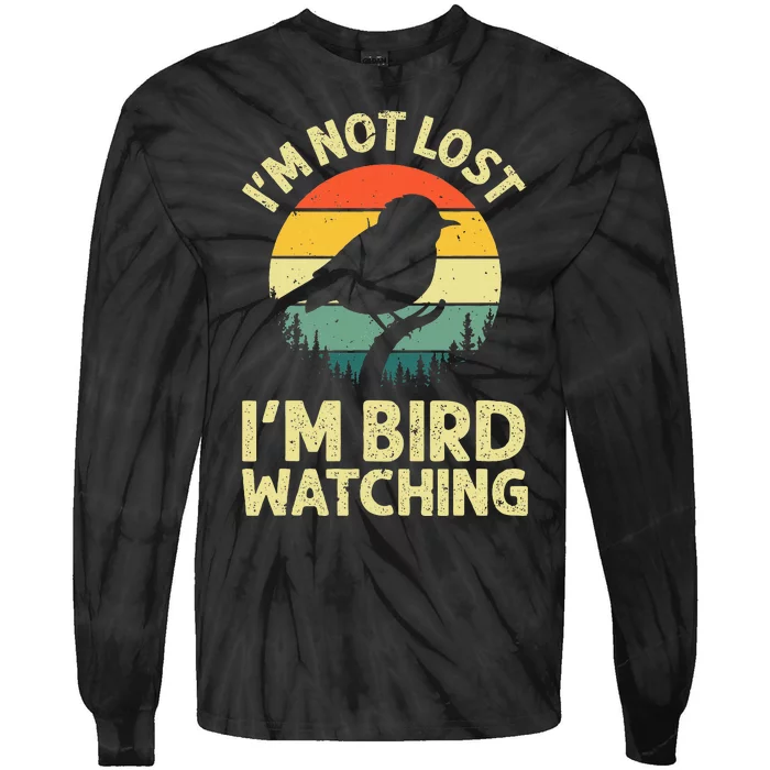 Cool Bird Watching Design Bird Watcher Birder Tie-Dye Long Sleeve Shirt