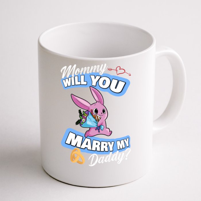 Cute Bunny Wedding Offer Mommy Will You Marry My Daddy Cool Gift Front & Back Coffee Mug