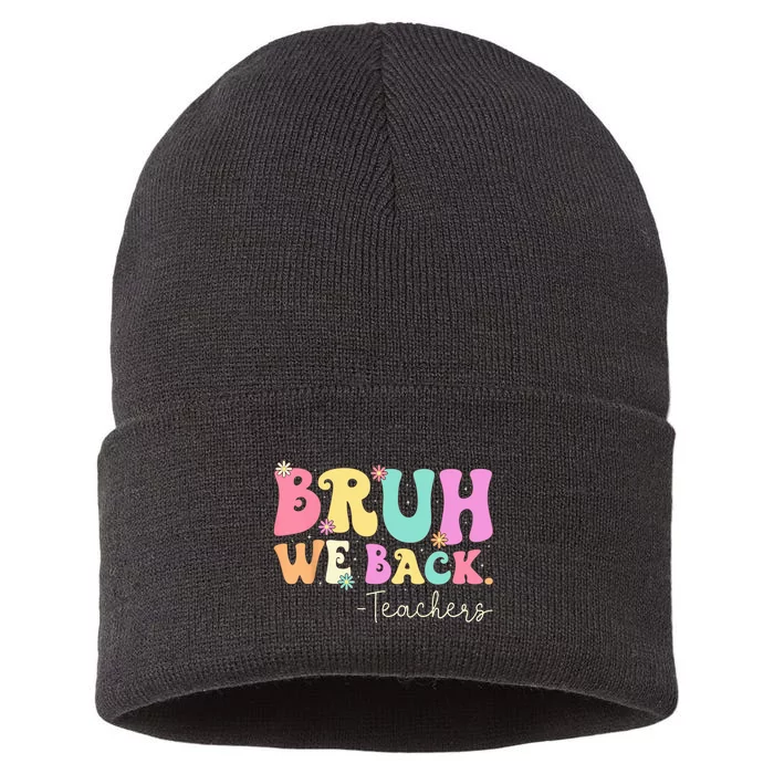 Cute Bruh We Back Teachers Women Back To School Gifts Sustainable Knit Beanie