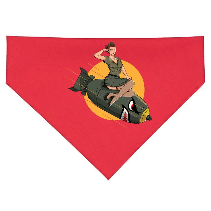 Cherry Bomb WW2 Pin Up Girl USA-Made Doggie Bandana