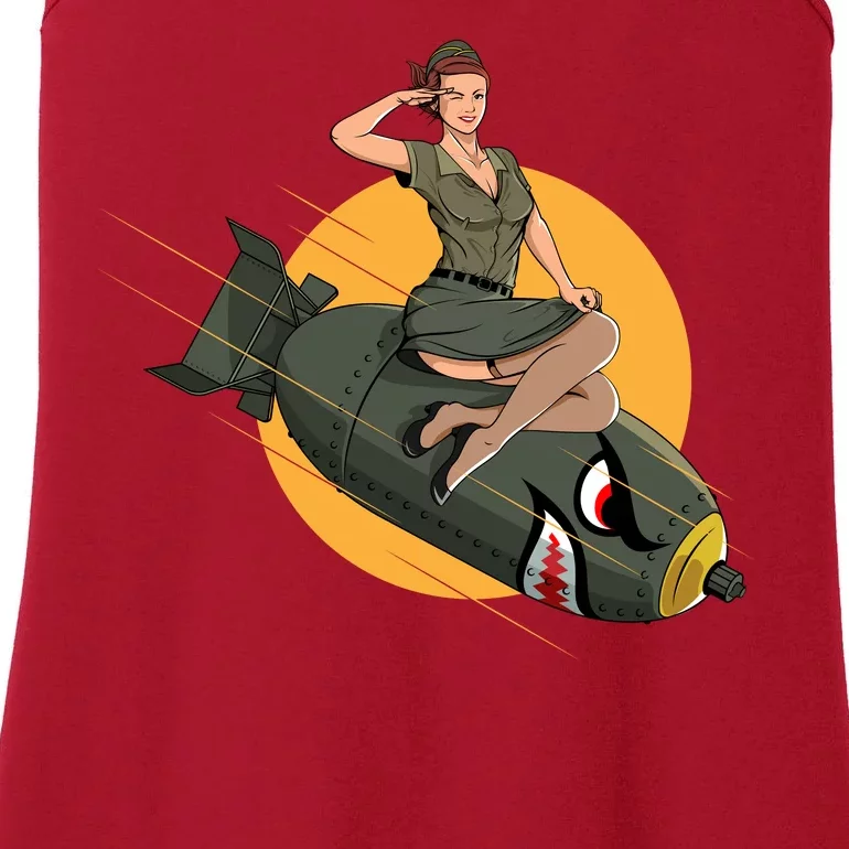 Cherry Bomb WW2 Pin Up Girl Ladies Essential Tank