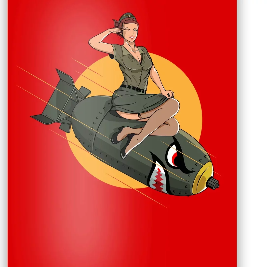 Cherry Bomb WW2 Pin Up Girl Poster