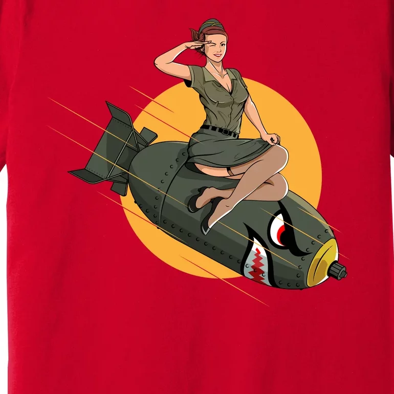 Cherry Bomb WW2 Pin Up Girl Premium T-Shirt