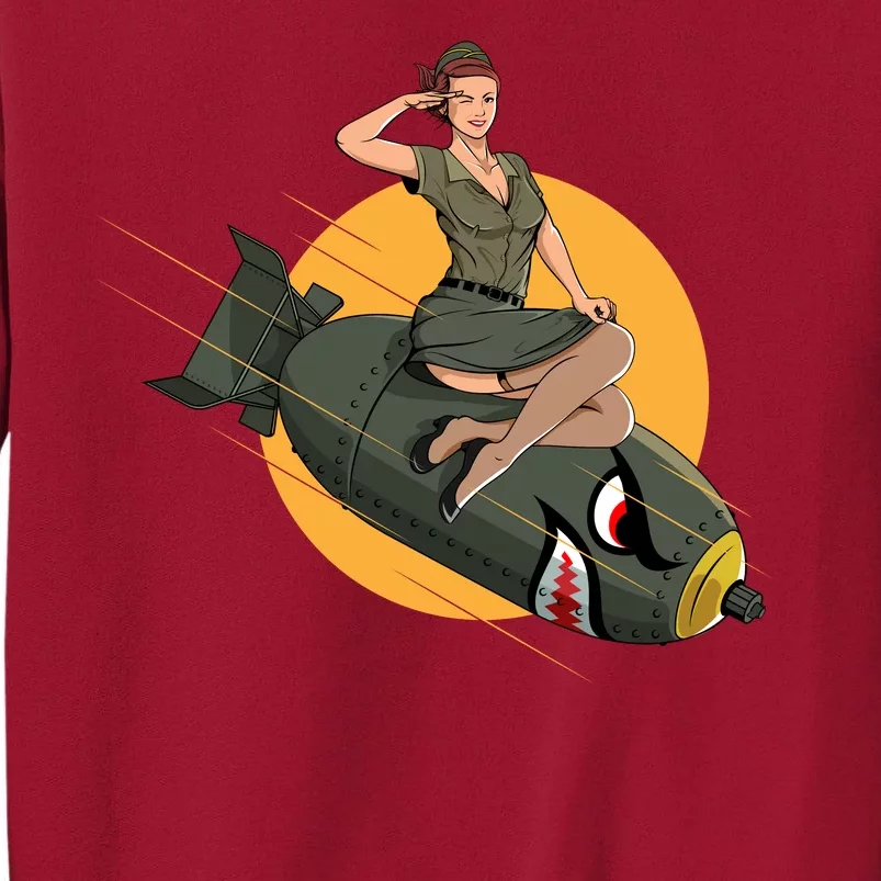 Cherry Bomb WW2 Pin Up Girl Tall Sweatshirt