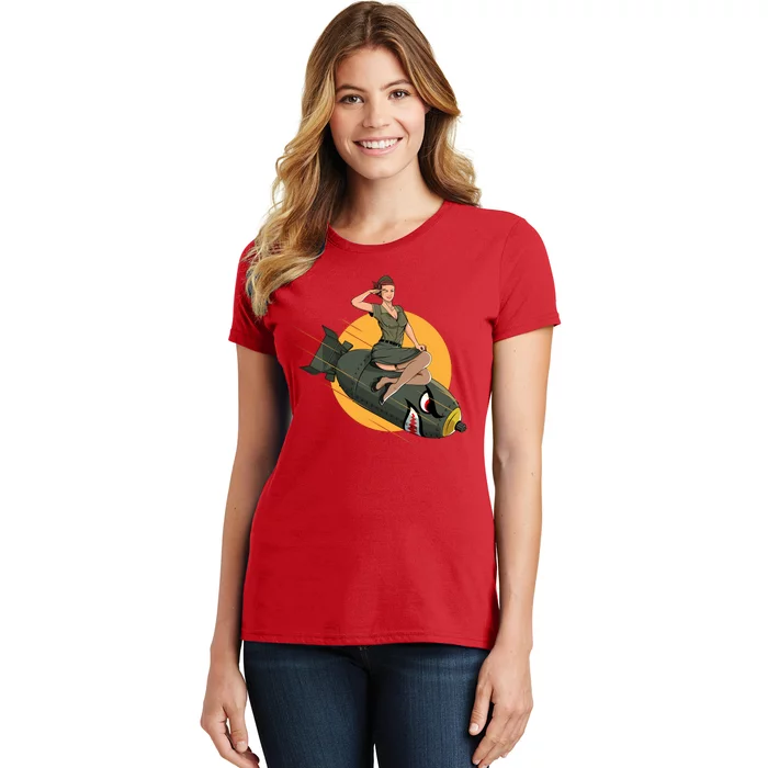 Cherry Bomb WW2 Pin Up Girl Women's T-Shirt