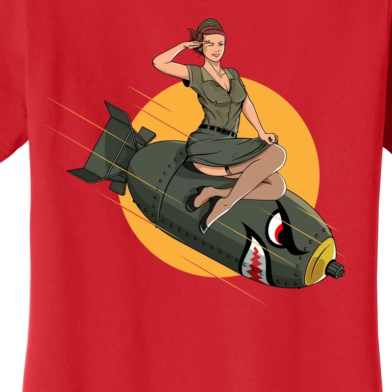 Cherry Bomb WW2 Pin Up Girl Women's T-Shirt