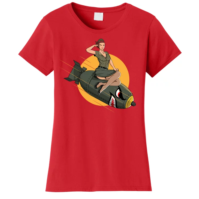 Cherry Bomb WW2 Pin Up Girl Women's T-Shirt