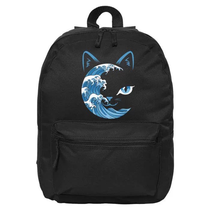 Cat Bule Wave Blue Cats Wave Blue Wave Of Cat Ladies 16 in Basic Backpack