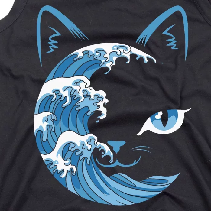 Cat Bule Wave Blue Cats Wave Blue Wave Of Cat Ladies Tank Top