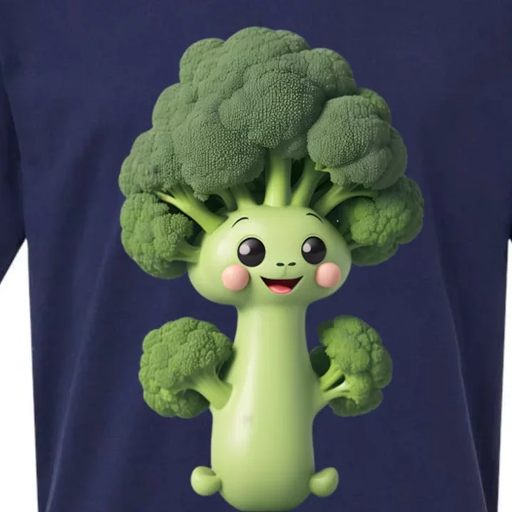 Cute Broccoli World Vegetarian Day Sueded Cloud Jersey T-Shirt