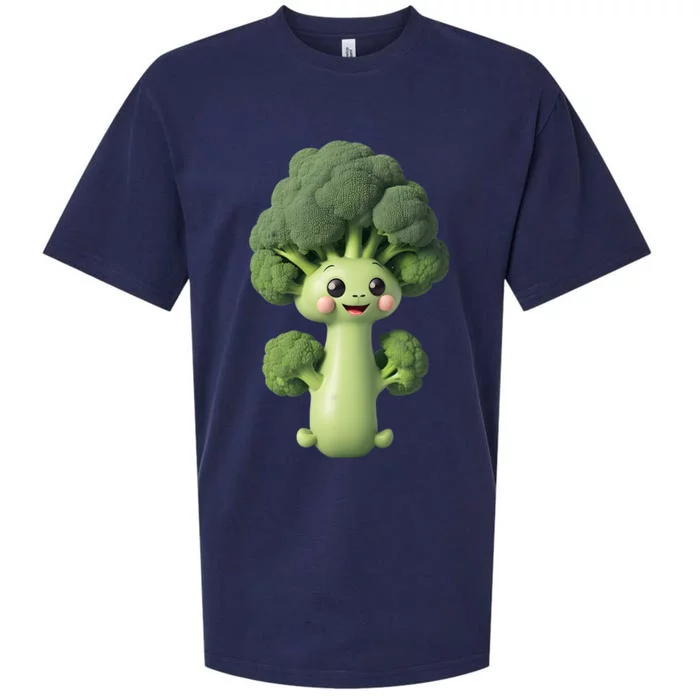 Cute Broccoli World Vegetarian Day Sueded Cloud Jersey T-Shirt