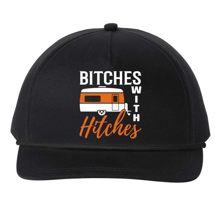 Camping Bitches With Hitches Snapback Five-Panel Rope Hat