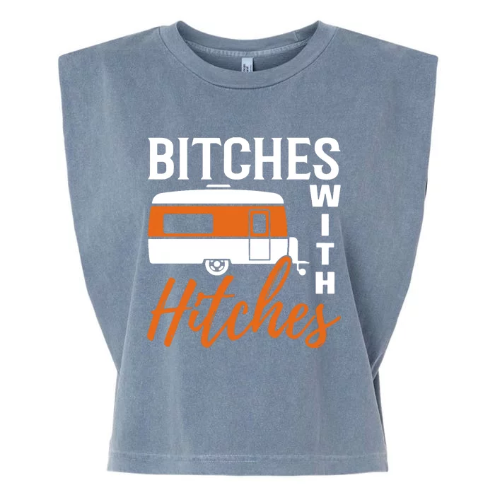 Camping Bitches With Hitches Garment-Dyed Women's Muscle Tee