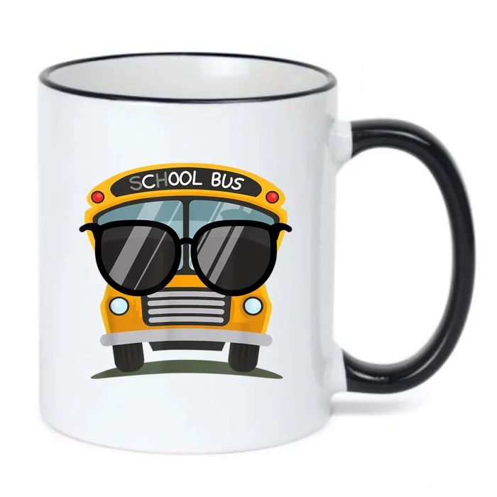 Cool Bus With Sunglasses School Bus Party Black Color Changing Mug