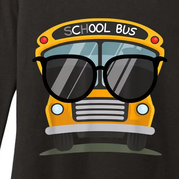 Cool Bus With Sunglasses School Bus Party Womens CVC Long Sleeve Shirt