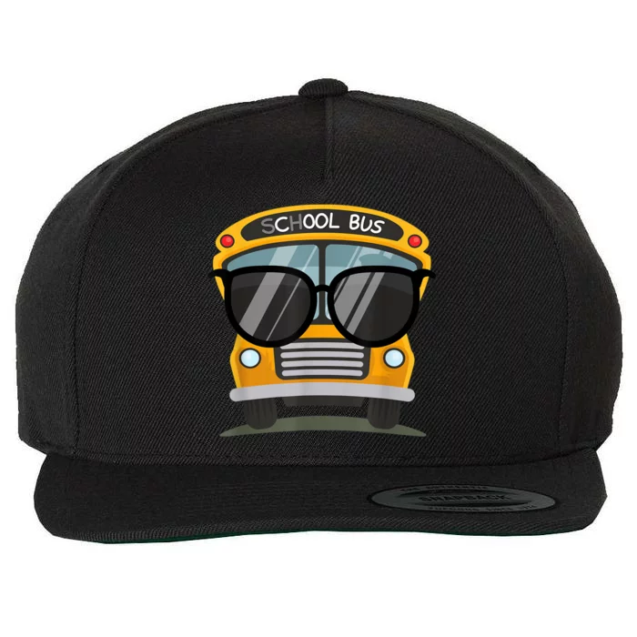 Cool Bus With Sunglasses School Bus Party Wool Snapback Cap