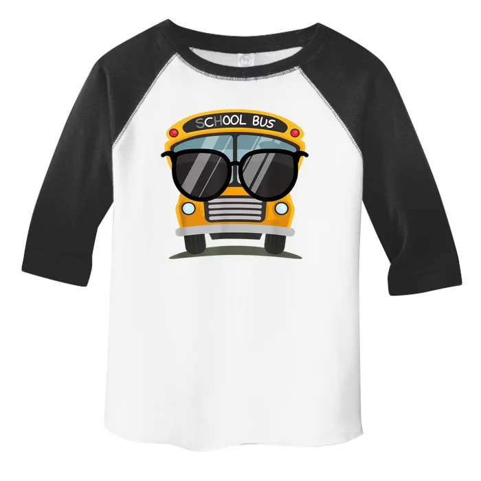 Cool Bus With Sunglasses School Bus Party Toddler Fine Jersey T-Shirt