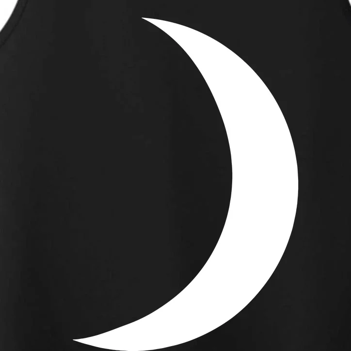 Cool Big White Crescent Moon Astronomy Performance Tank