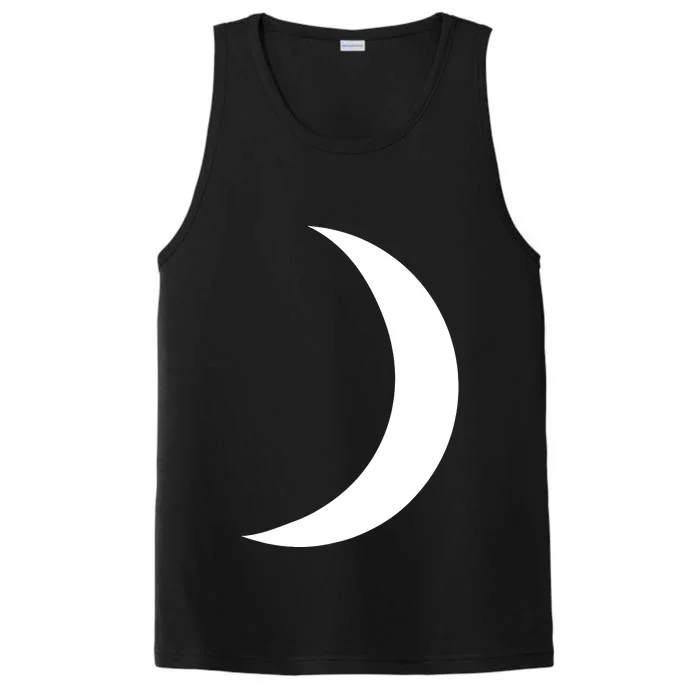 Cool Big White Crescent Moon Astronomy Performance Tank