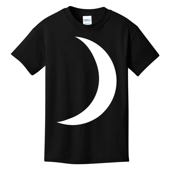 Cool Big White Crescent Moon Astronomy Kids T-Shirt