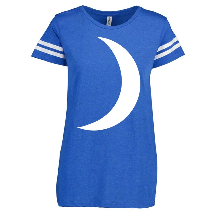 Cool Big White Crescent Moon Astronomy Enza Ladies Jersey Football T-Shirt