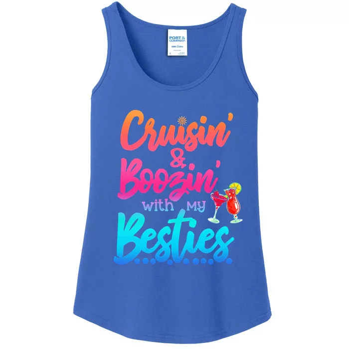 Cruisin Boozin With My Besties Gift Ladies Essential Tank