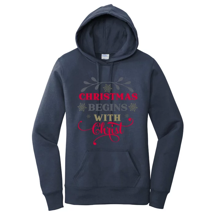 Christmas Begins With Christ Christian Women's Pullover Hoodie