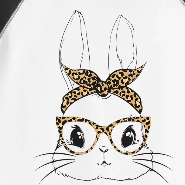 Cute Bunny With Leopard Glasses Bubblegum Easter Toddler Fine Jersey T-Shirt