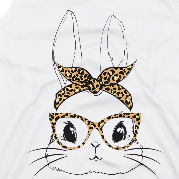 Cute Bunny With Leopard Glasses Bubblegum Easter Tank Top